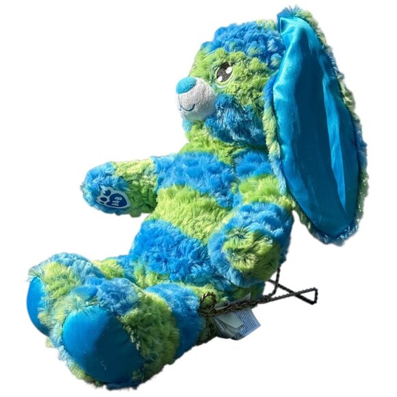 Build A Bear Plush Stuffed Bunny Rabbit Blue Green Stripes Support Pet Toy - Picture 6 of 16